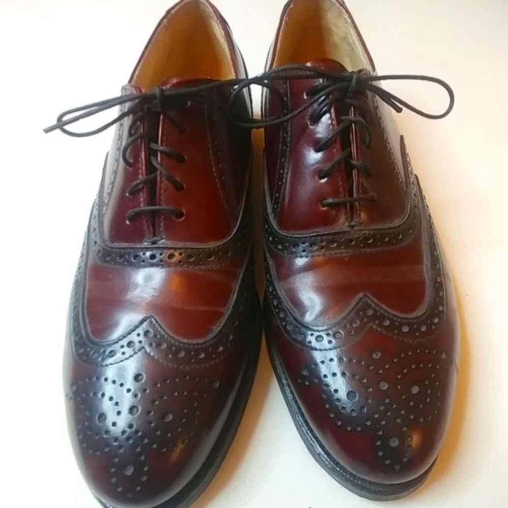 Mens Bostonian Impression burgundy wingtip oxford